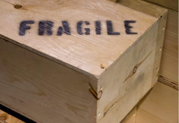 A fragile storage box